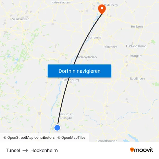 Tunsel to Hockenheim map