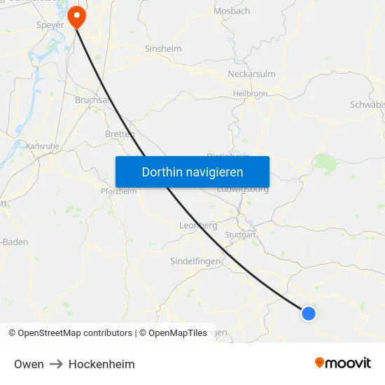 Owen to Hockenheim map
