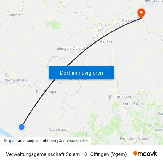 Verwaltungsgemeinschaft Salem to Offingen (Vgem) map