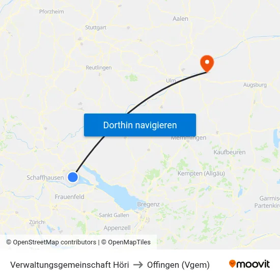 Verwaltungsgemeinschaft Höri to Offingen (Vgem) map