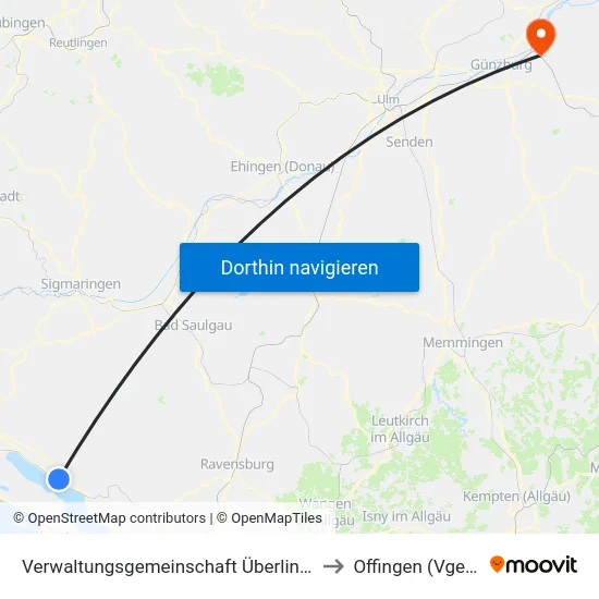 Verwaltungsgemeinschaft Überlingen to Offingen (Vgem) map