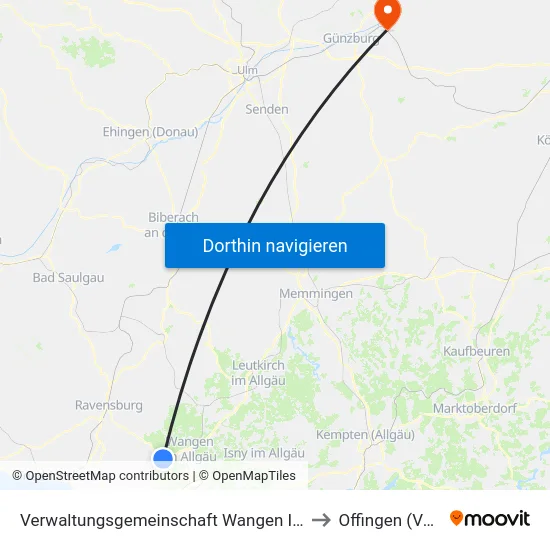 Verwaltungsgemeinschaft Wangen Im Allgäu to Offingen (Vgem) map