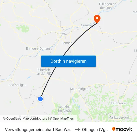 Verwaltungsgemeinschaft Bad Waldsee to Offingen (Vgem) map