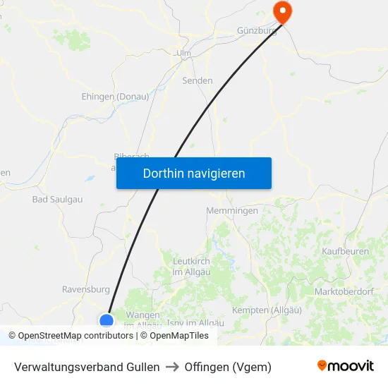 Verwaltungsverband Gullen to Offingen (Vgem) map