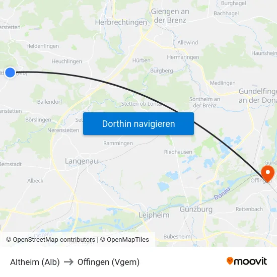 Altheim (Alb) to Offingen (Vgem) map