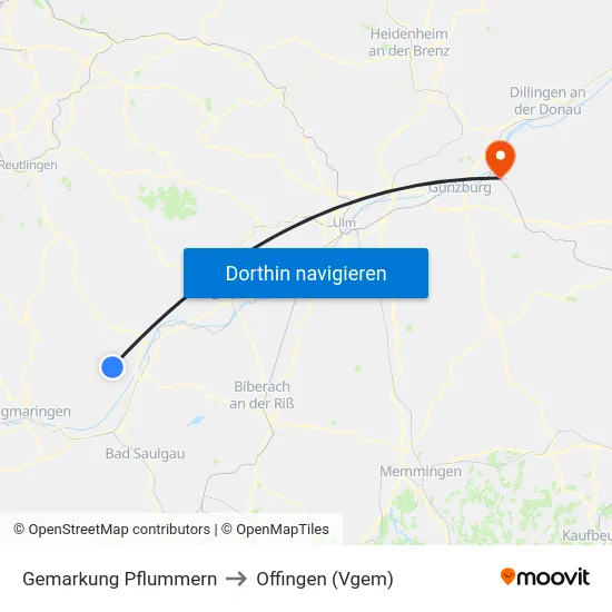 Gemarkung Pflummern to Offingen (Vgem) map