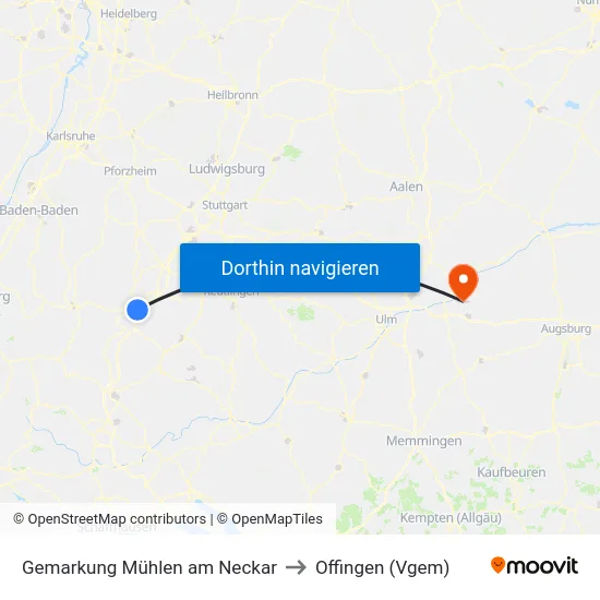 Gemarkung Mühlen am Neckar to Offingen (Vgem) map