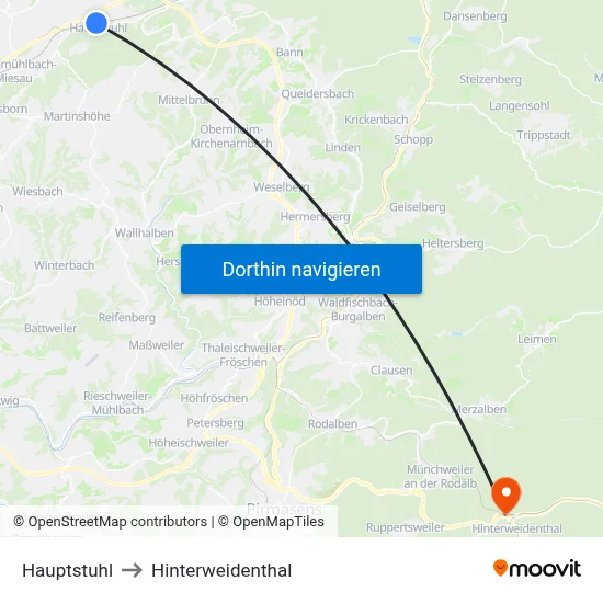 Hauptstuhl to Hinterweidenthal map