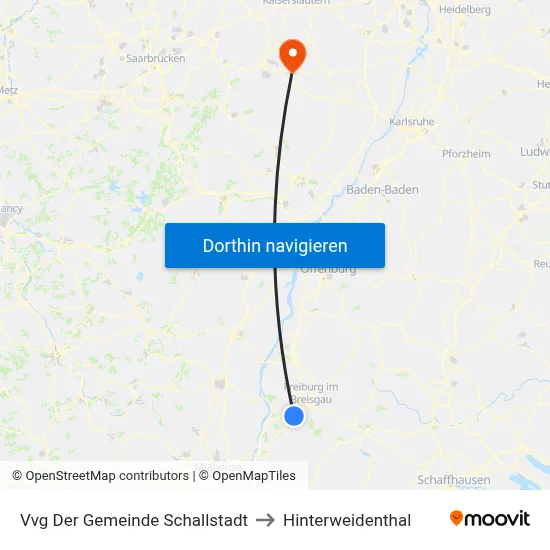 Vvg Der Gemeinde Schallstadt to Hinterweidenthal map