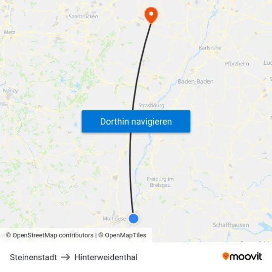 Steinenstadt to Hinterweidenthal map