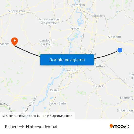 Richen to Hinterweidenthal map