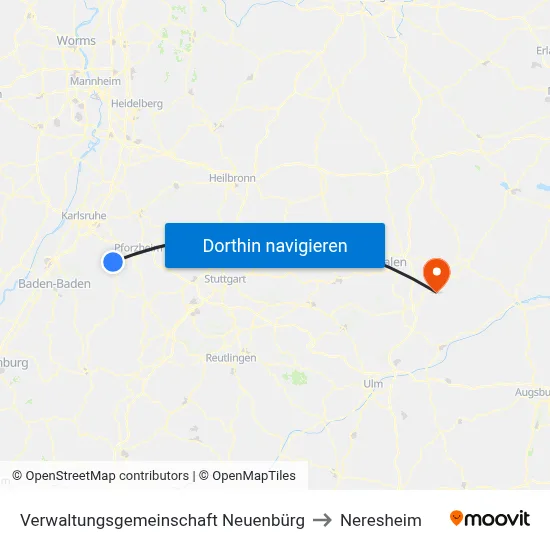 Verwaltungsgemeinschaft Neuenbürg to Neresheim map