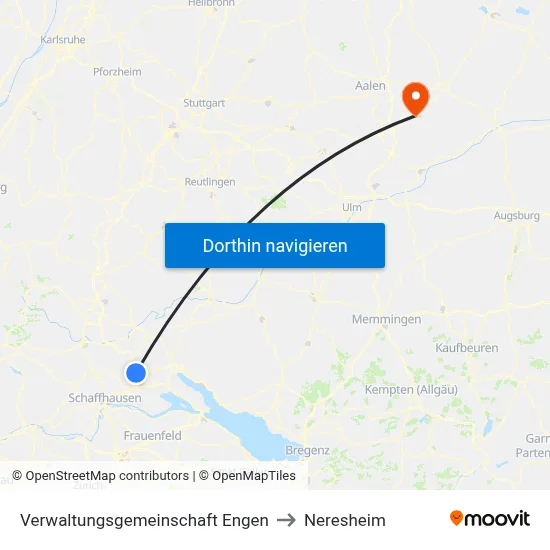 Verwaltungsgemeinschaft Engen to Neresheim map