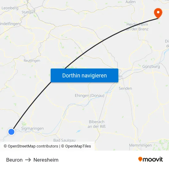 Beuron to Neresheim map