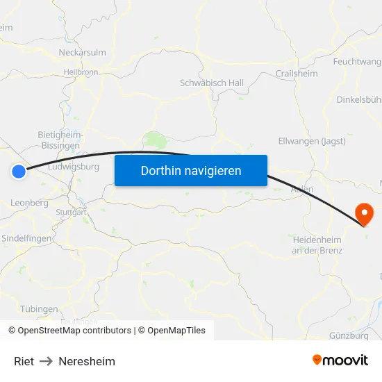 Riet to Neresheim map