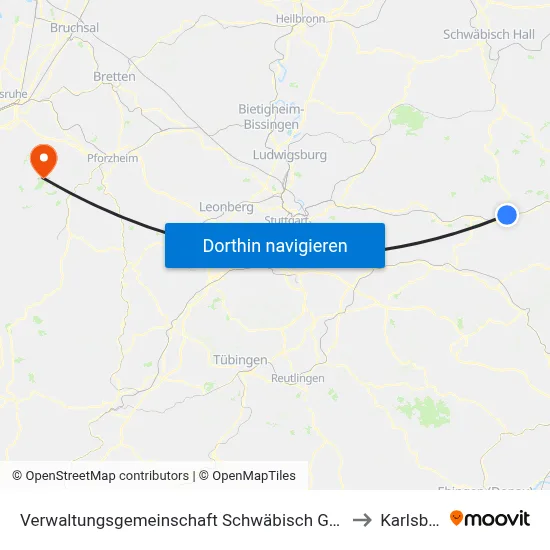 Verwaltungsgemeinschaft Schwäbisch Gmünd to Karlsbad map