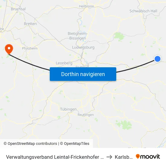 Verwaltungsverband Leintal-Frickenhofer Höhe to Karlsbad map