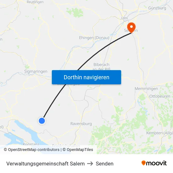 Verwaltungsgemeinschaft Salem to Senden map