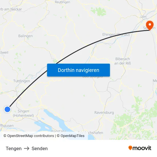 Tengen to Senden map