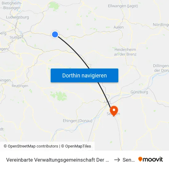 Vereinbarte Verwaltungsgemeinschaft Der Stadt Schorndorf to Senden map