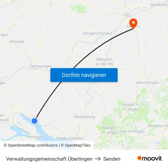 Verwaltungsgemeinschaft Überlingen to Senden map