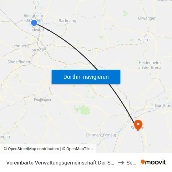 Vereinbarte Verwaltungsgemeinschaft Der Stadt Bietigheim-Bissingen to Senden map
