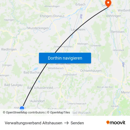 Verwaltungsverband Altshausen to Senden map