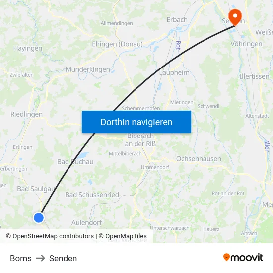 Boms to Senden map