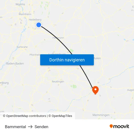 Bammental to Senden map