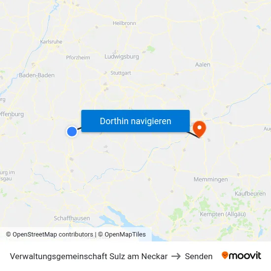 Verwaltungsgemeinschaft Sulz am Neckar to Senden map