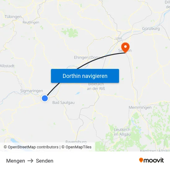 Mengen to Senden map