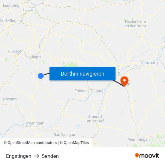 Engstingen to Senden map