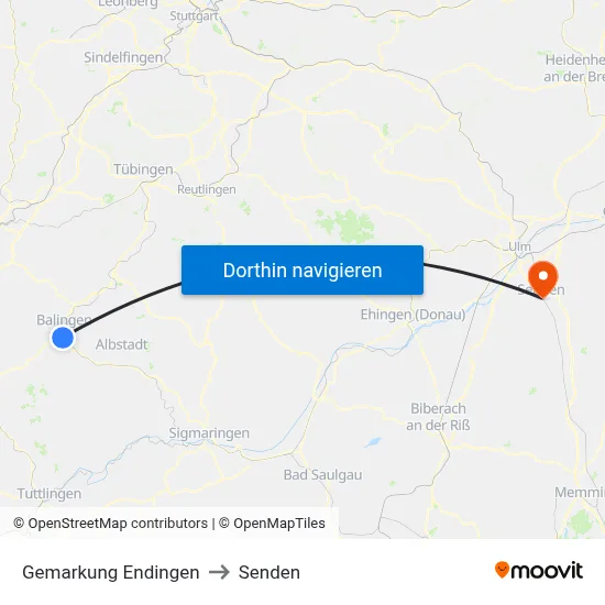 Gemarkung Endingen to Senden map