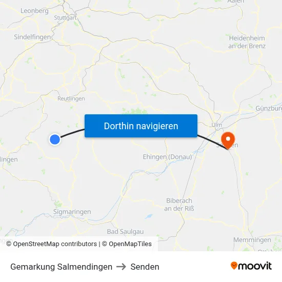 Gemarkung Salmendingen to Senden map
