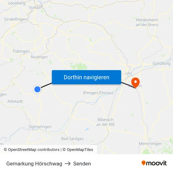 Gemarkung Hörschwag to Senden map