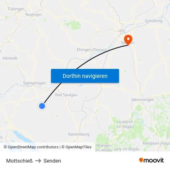 Mottschieß to Senden map