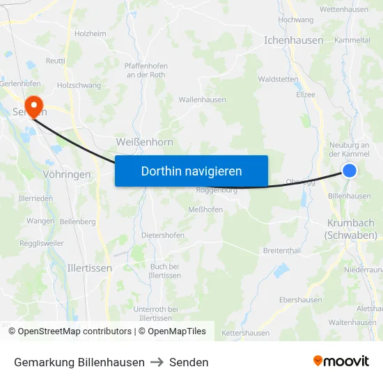 Gemarkung Billenhausen to Senden map