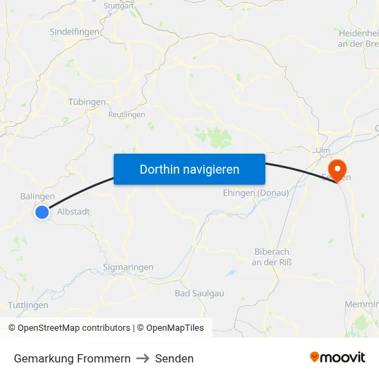 Gemarkung Frommern to Senden map