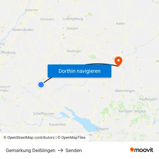 Gemarkung Deißlingen to Senden map