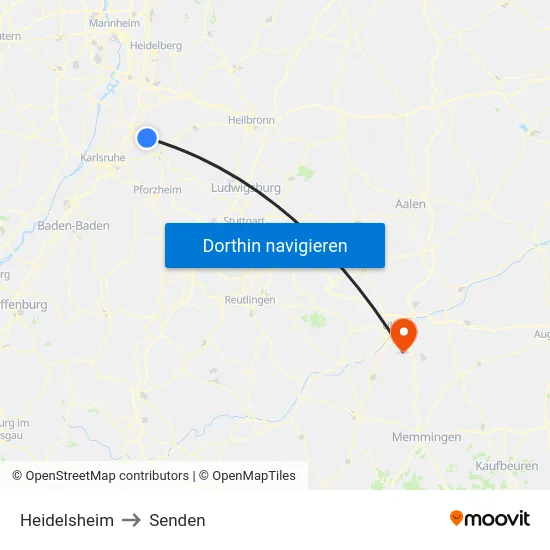 Heidelsheim to Senden map