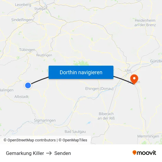 Gemarkung Killer to Senden map