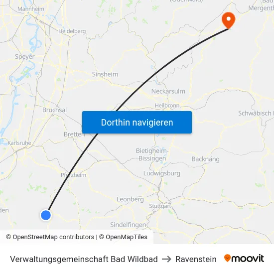 Verwaltungsgemeinschaft Bad Wildbad to Ravenstein map