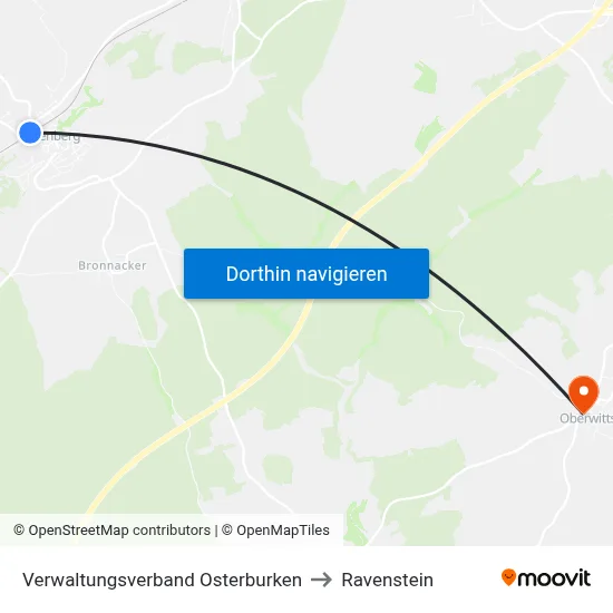 Verwaltungsverband Osterburken to Ravenstein map