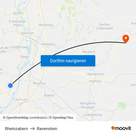 Rheinzabern to Ravenstein map