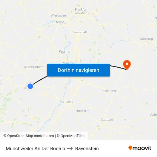 Münchweiler An Der Rodalb to Ravenstein map