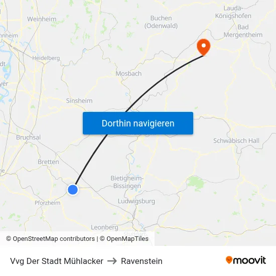 Vvg Der Stadt Mühlacker to Ravenstein map