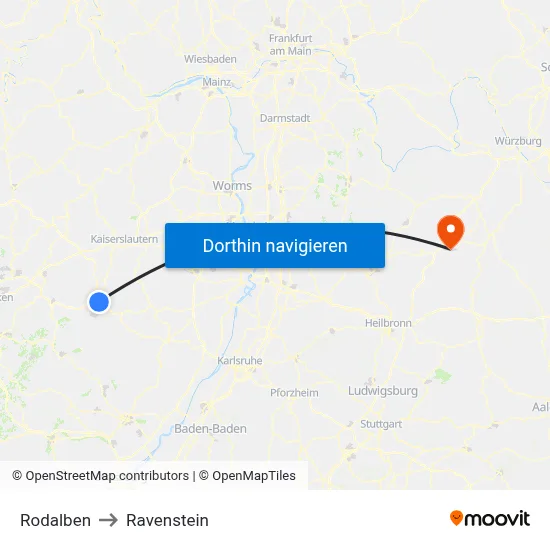 Rodalben to Ravenstein map