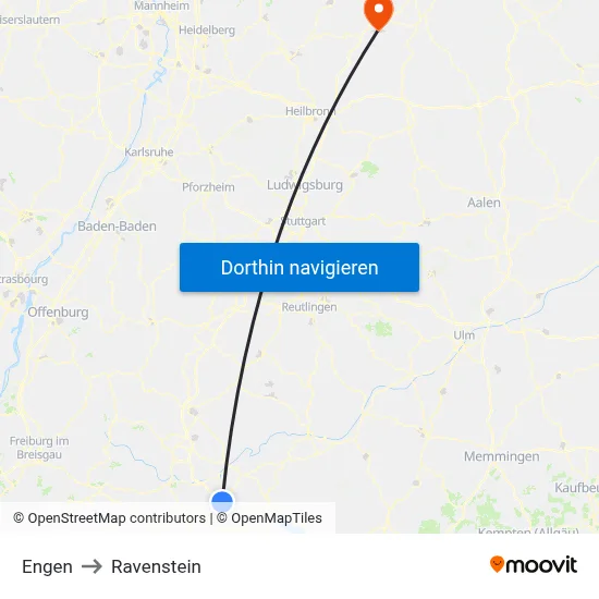 Engen to Ravenstein map