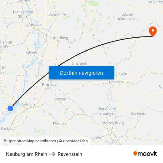 Neuburg am Rhein to Ravenstein map
