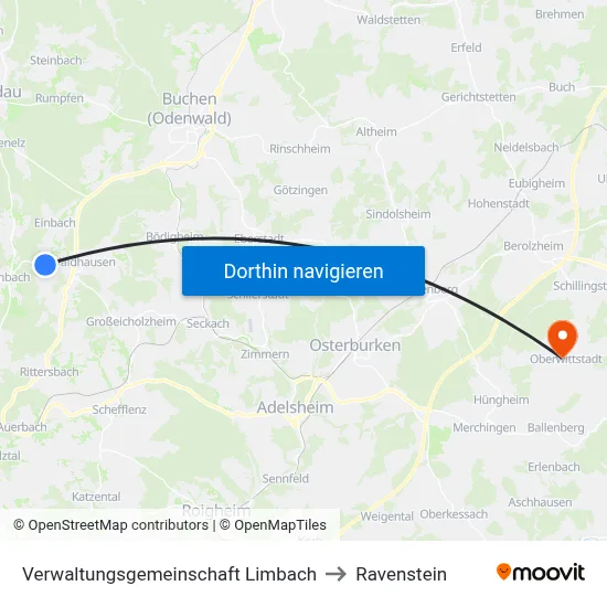 Verwaltungsgemeinschaft Limbach to Ravenstein map